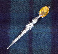 Scottish Thistle Kilt Pin Silver Brushed Antique Finish 4" Celtic Pin & Brooch